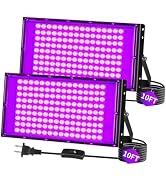 THECHAM 150W LED Black Lights IP66 Waterproof Black Light Outdoor with 10ft Plug+Switch, Flood Bl...