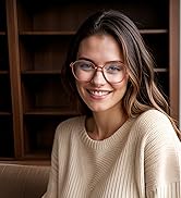 VISOONE Light Weight TR90 Blue Light Blocking Glasses Frame with Anti Glare Eye Protection for Wo...