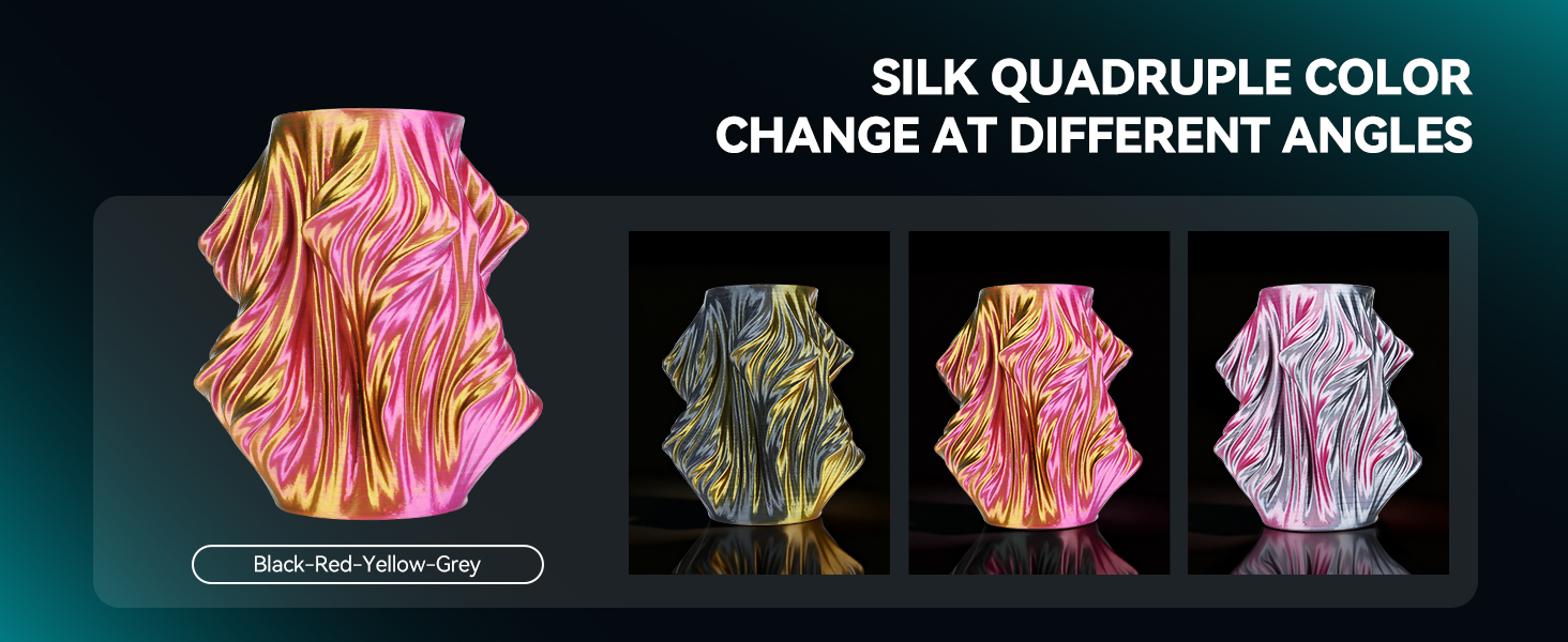 sunlu 3d printer filament quadruple silk filament color changing multicolored multi color sunlu silk