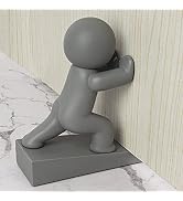 Cute Door Stopper, Buddy Decorative Door Stop, Protects Your Floors (Gray, 1 Pack)
