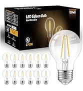 dalattin A19 Vintage LED Edison Bulbs, 60W Equivalent Light Bulbs, 2700K Soft White, Clear Glass ...