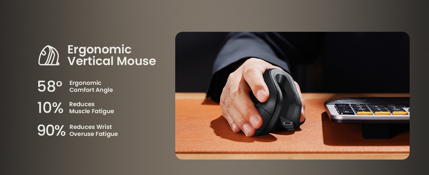 Bluetooth rechargeable vertical mouse