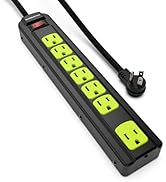 Monster Workshop Heavy-Duty Garage Power Strip Surge Protector - Mountable Heavy-Duty Wide-Spaced...