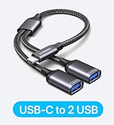 KiWiBiRD USB C Splitter 2 Port, USB Type C Male to Dual USB Female Adapter Data Power Charging Ex...