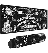 Ouija Board Skull Hand Bone Moth Black and White Goth Crow Mouse Pad Long Extended XL Mousepad De...