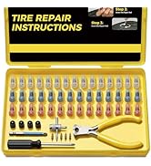 AUTOWN Tire Repair Kit with Tire Plugs Screw Type, Heavy Duty Flat Tire Puncture Repair Nail Kit ...