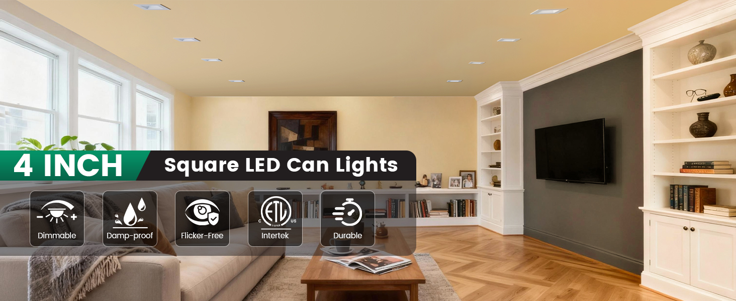 square retrofit recessed lighting 4 inch