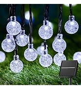 Brightown Solar String Lights Outdoor 60 Led 35.6 Feet 8 Lighting Modes Globe Waterproof Solar Po...