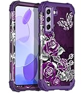 Miqala for Galaxy S21 FE 5G Case,Glow in The Dark Three Layer Heavy Duty Shockproof Full Protecti...