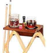 EXTCCT Wall Mounted Cue Holder - Hardwood Billiard Cue Rest and Drink Holder with Chalk Holder 11...
