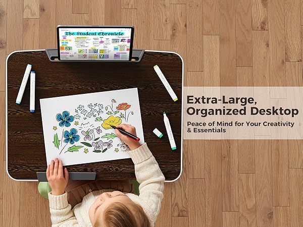Optimal size (30”x23.6”x17.7”) for focused work, comfortable study sessions, or relaxed dining.