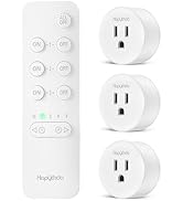 HAPYTHDA Remote Control Outlet Plug with Countdown Function, 15A/1500W, 500 Feet RF Range Wireles...