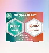 Gemz Single Dose Effortless Air Dry Mini Kit, Shampoos and Conditioners Variety Kit, 6-count