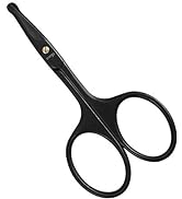 LIVINGO 3.75" Premium Nose Hair Scissors, Curved Safety Blades with Rounded Tip for Trimming Smal...