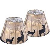 GO&amp;SO Small Multi-Yellow Lamp Shades Art Deco,5"× 9"× 6.4" Spider Set of 2 Mini Deer Lampshades f...
