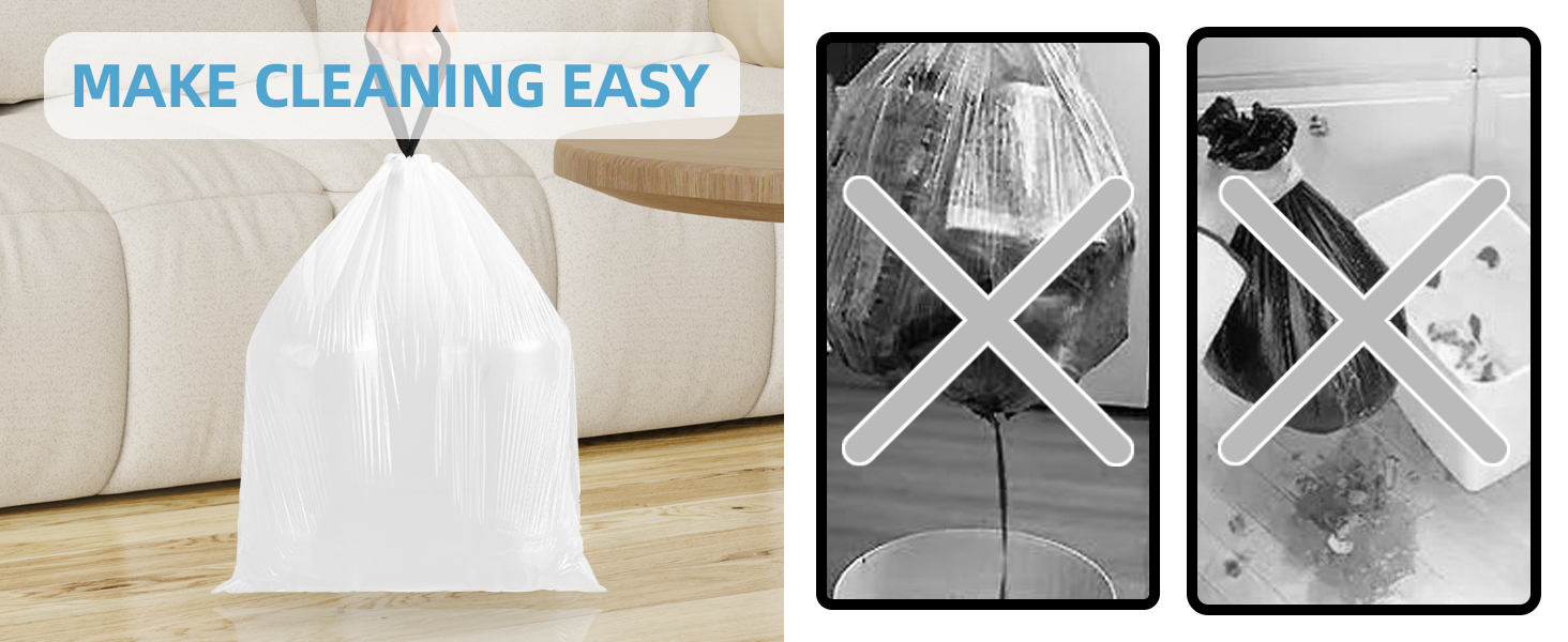 4 Gallon Mini Drawstring Trash Bags