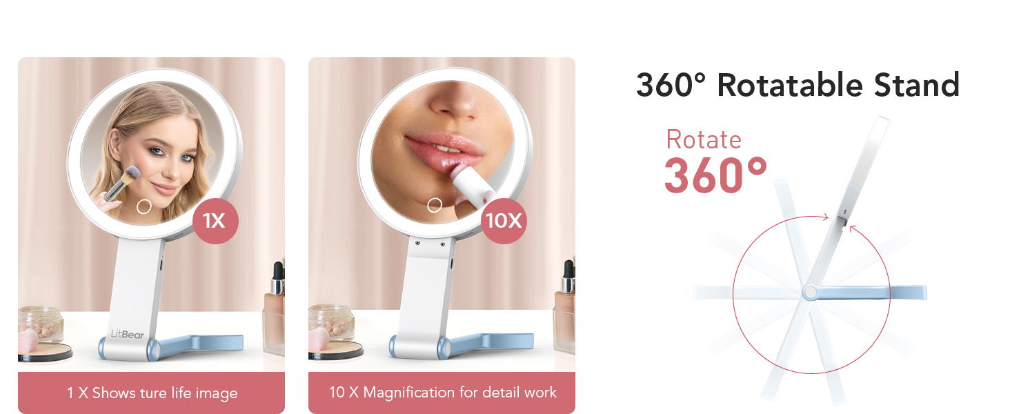 magnifying mirror with light