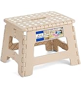 ACKO Folding Step Stool 9 Inch 300 lb Capacity, Plastic Foldable Step Stools for Kids and Adults,...