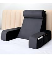 Vekkia 21" Reading Pillow for Bed Sitting Up – 60° Ergonomic Wedge Back Support with Adjustable A...