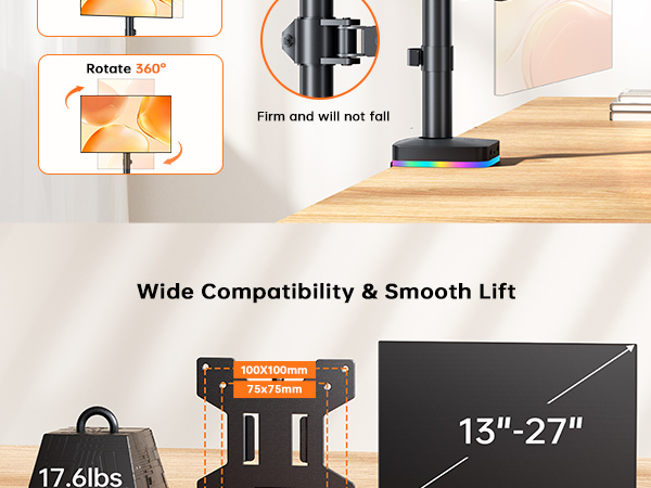 RGB Single Monitor Arm