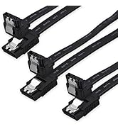XANHAM 3-Pack 18 Inch SATA Cable, SATA III Cable 6Gbps 90 Degree Righe Angle to 180 Degree for SA...