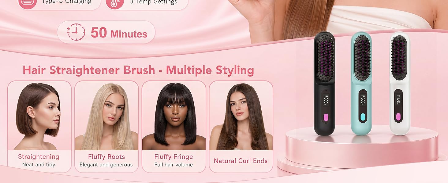 Hair Straightener Brush - Multiple Styling