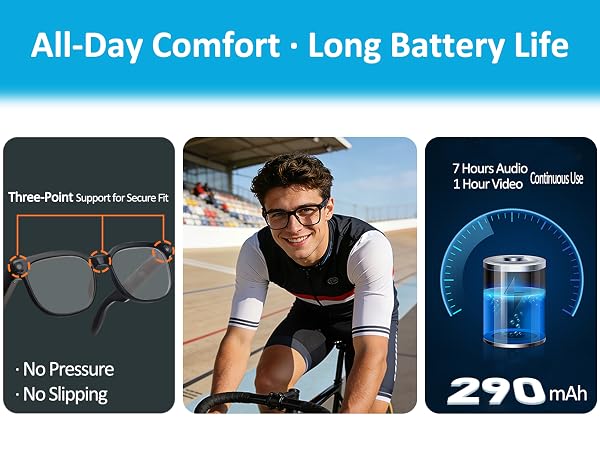 Ai Smart Glasses with Camera and Bluetooth - 4K HD Video Recording