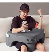 comehealthy Reading Pillow for Gaming, Heart Shaped Gaming Pillow with Pockets, Arm Rest Pillow f...