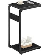 Vovonusy C-Shaped End Table, Small Couch Side Table, Sofa Table for Living Room, Bedroom, Bedside...