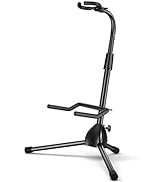 Universal Guitar Stand with Secure Lock Neck Holder, Acoustic Guitar Stand Floor for Electric Gui...