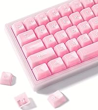 Womier Black Keycaps for Mechanical Keyboard, Shine Through Key caps PBT Custom Keycap Doubleshot, U...