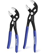 WORKPRO 7" &amp; 10" Water Pump Pliers Set, V-Jaw Quick Adjustable Groove Joint Pliers, CR-V Tongue a...