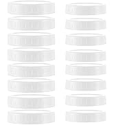 STARUBY 16Pcs Plastic 8 Regular Mouth Lids and 8 Wide Mouth Plastic Storage Caps for Mason Jars, ...
