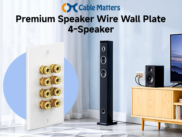 Cable Matters speaker wall plates for home theater stereo speaker wiring