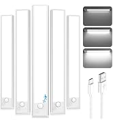 Under Cabinet Lighting, 2200mAh 10 Inch Battery Operated Rechargeable Motion Sensor Night Lights ...