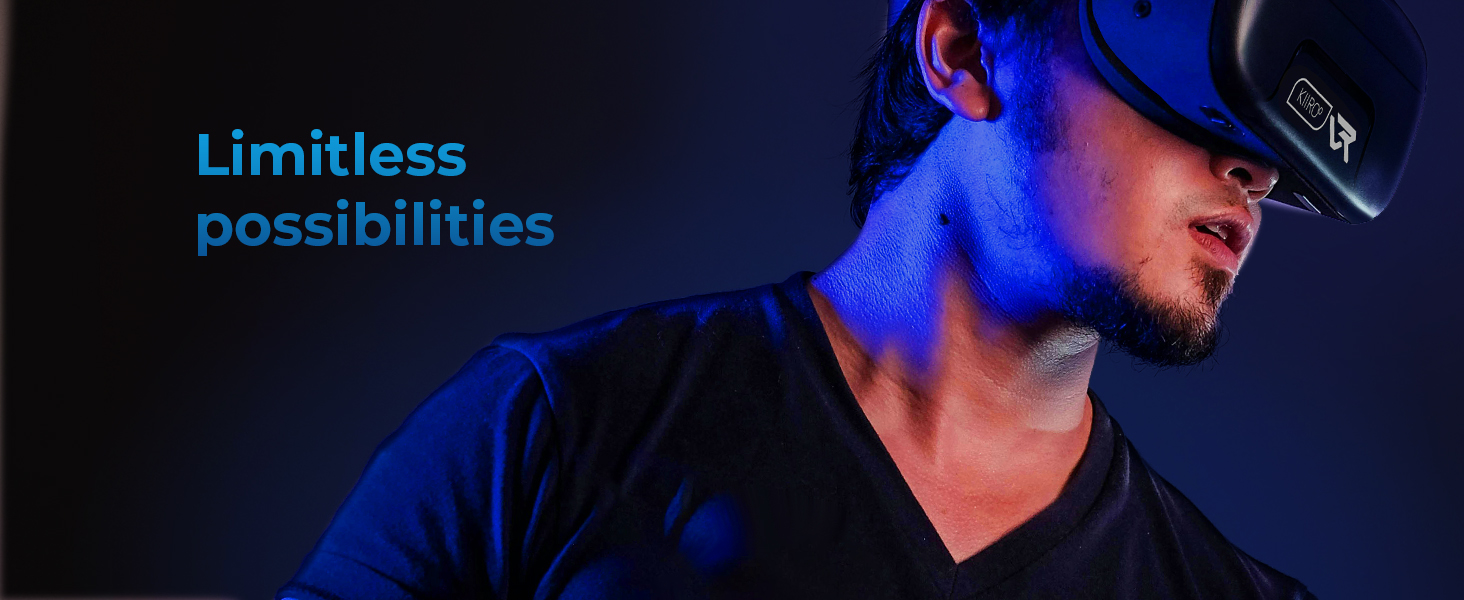 Kiiroo VR Headset, Glasses-Friendly, iPhone, Android &amp; Windows, 5.5"-7.2", Fixed Focus, 360 Video