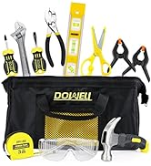 DOWELL Kids Tool Set with Tool Bag including Real Metal Hand Tools for Boys&amp; Girls, Children&amp;Juni...