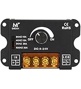 RGBZONE LED Dimmer, Frequency Adjustable, DC 5V/12V/24V 30A PWM Dimming Controller, Single Channe...