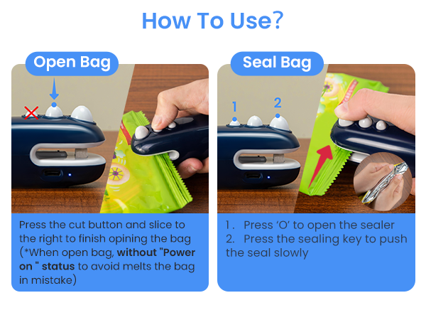 2 in 1 Type-C Rechargeable Heat Sealer and Cutter