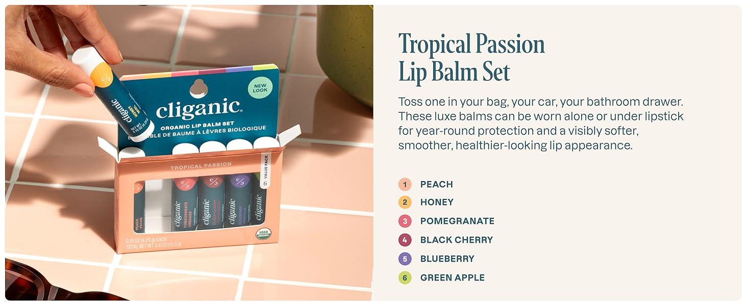 Cliganic Tropical Passion Lip Balm Set