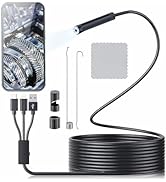 Endoscope Camera with Light, 1280P HD Borescope with 6 LED Lights, 3 in 1 Snake Camera, IP67 Wate...
