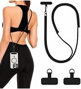 EAZYWORK Cell Phone Lanyard Crossbody And Lanyard wristlet With 2 Phone Tabs Adjustable Anti Phon...