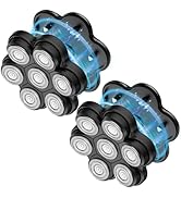 Magnetic Head Shaver Replacement Heads 7 Double Ring Waterproof Rotary Razor Blades for Bald Men ...