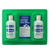 PhysiciansCare Wall-Mountable Eyewash Station with 2 Bottles of Eye Wash Solution, 32 oz Each