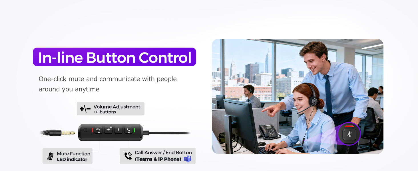 USB headset wic mic for work usb Computer Headset for pc