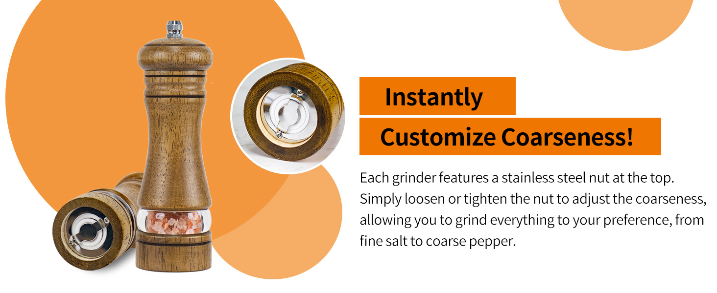 wood salt and pepper shakers