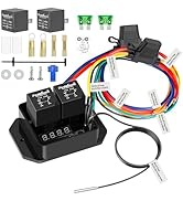 FASTSTORM Digital Radiator Fan Switch Kit 12V/24V, Adjustable 104°F-230°F w/Dual Electric Fan Swi...