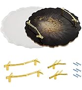 Gartful Round Silicone Resin Tray Mold, Large Geode Agate Platter Mold, Epoxy Casting with 4PCS T...