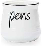 ONTUBE Porcelain Pens Holder Stand ,Ceramic Pencils Holder (White)