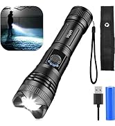 Voph Rechargeable Flashlight with Holster, Super Bright 10000 High Lumens Flashlights, 5 Modes Zo...